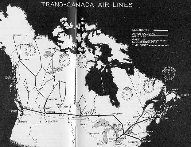 TCA, Trans-Canada Air lines 1946 scheduled airways,