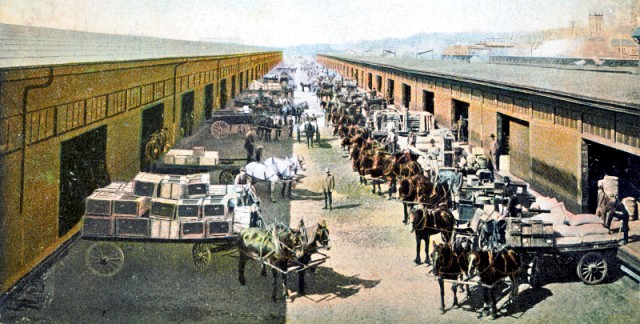 Horse teams at Bonaventure Station GTR