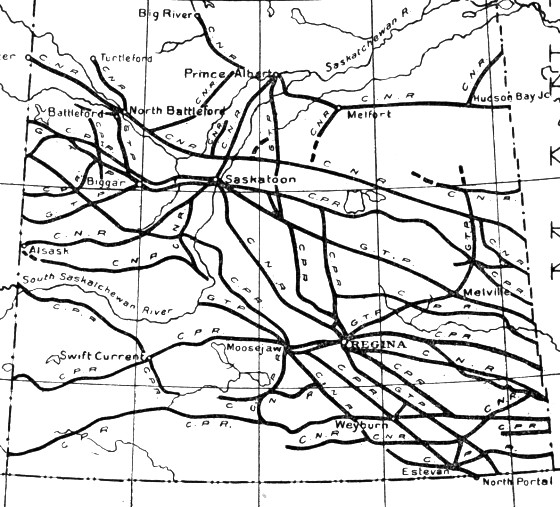 Saskatchewan railway map 1919