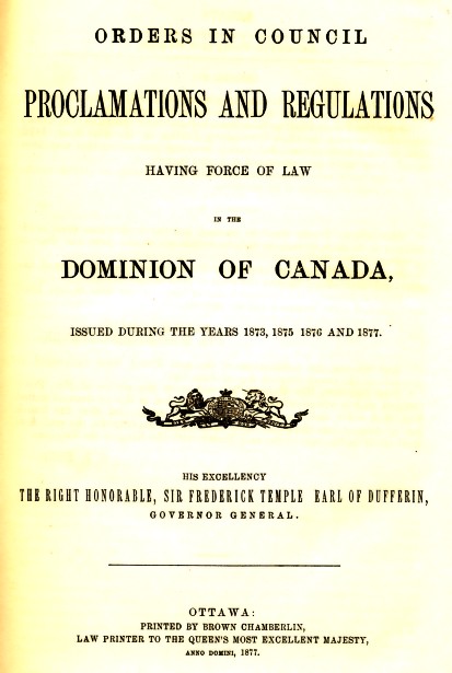 1877 Orders in Council title page. Using optical character recognition (OCR) 