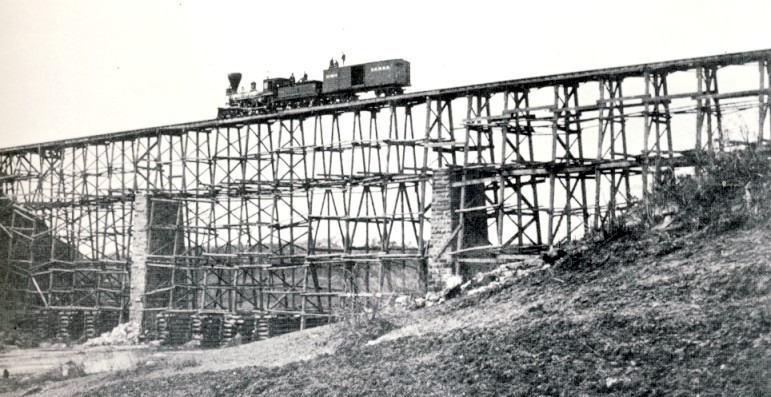 Potomac Creek bridge rebuilt by Haupt US Civil War