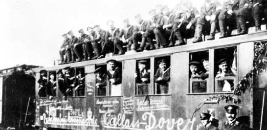 World War One German sailors mobilized by rail