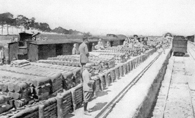 Great War artillery shell storage, railways
