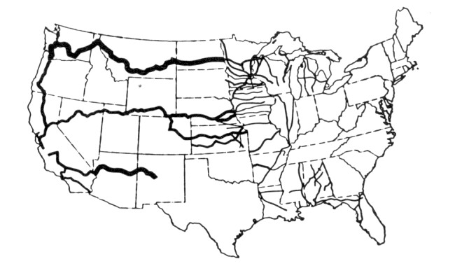 Map Pacific railroads land grants