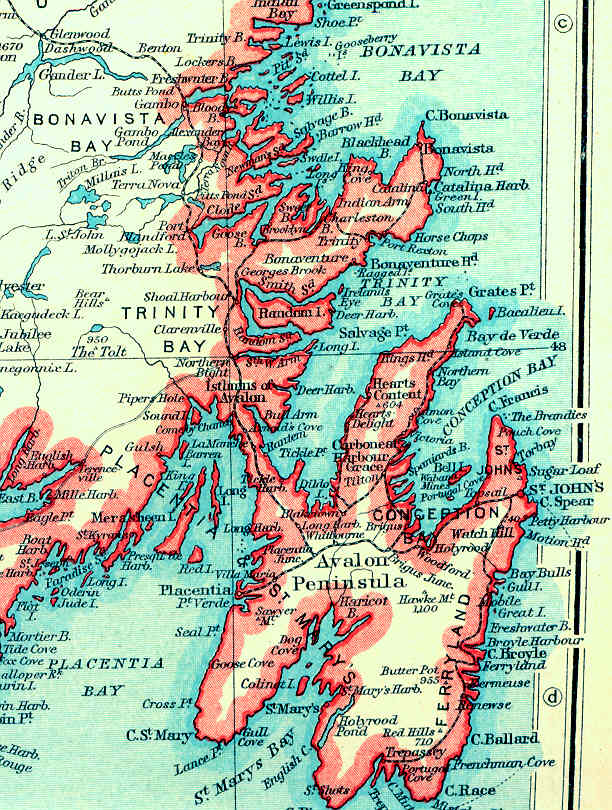 avalon peninsula map