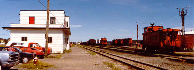 Newfoundland Railway Bishops Falls station and yard