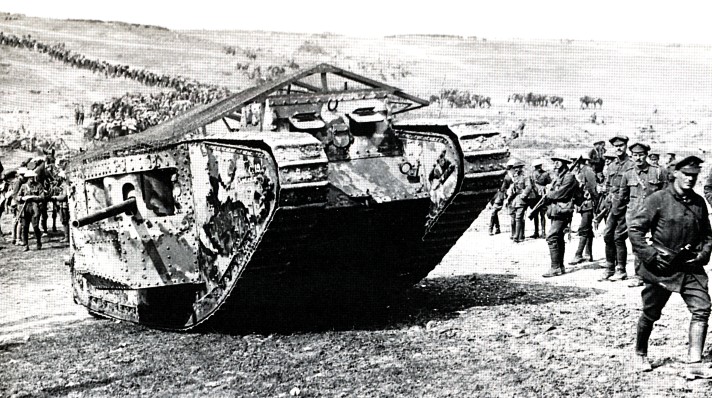 World War 1 British tank. The British tank above is not that impressive,