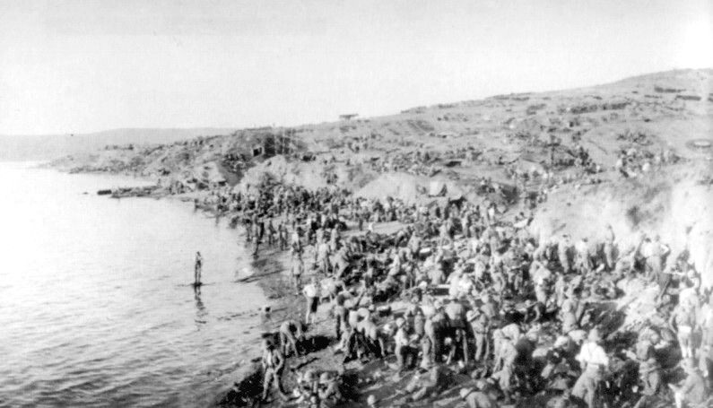 Gallipoli Campaign Suvla Bay Scottish troops at sunset