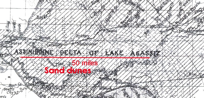 Map: Assiniboine Delta of Lake Agassiz.