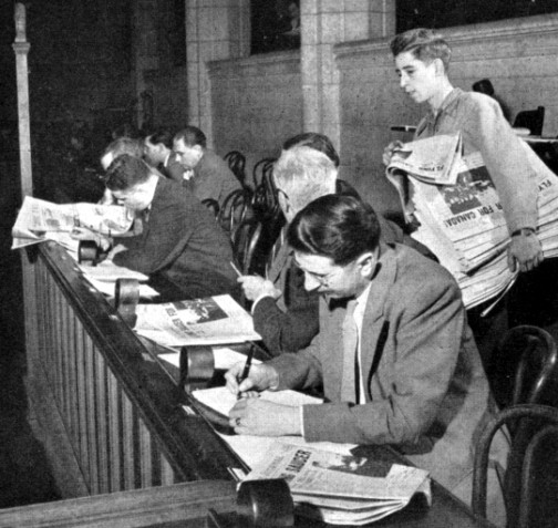 Parliamentary Press Gallery journalists at work