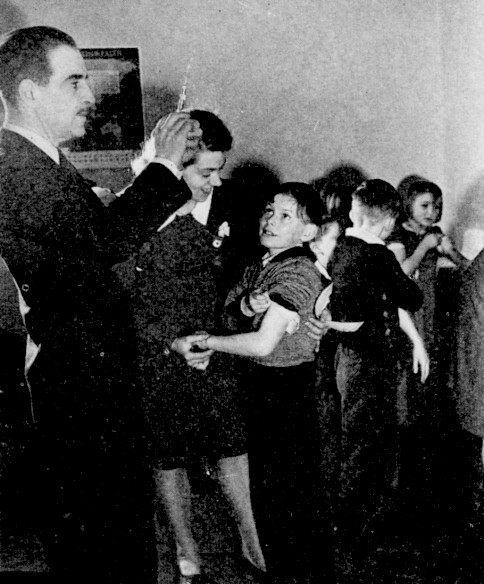 Schoolchildren receiving typhoid vaccination.