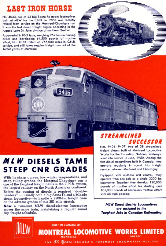 MLW Alco advertisement Canadian National magazine