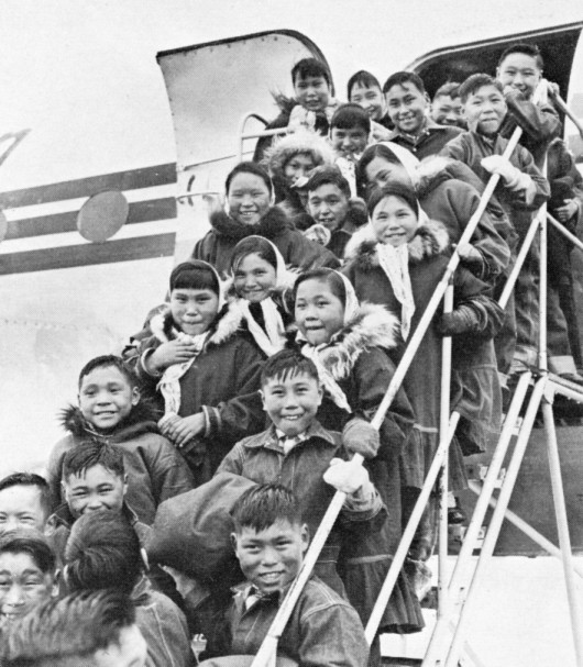 Inuit students going to residential school