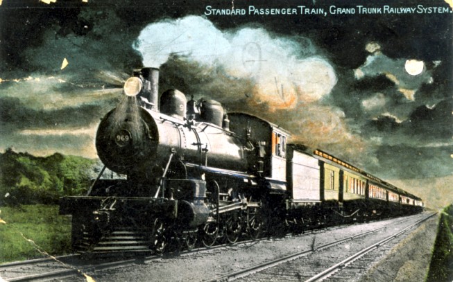 Grand Trunk Railway passenger train night