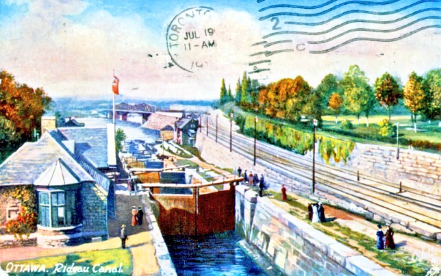 Interprovincial Bridge to Hull Quebec, Rideau Canal locks