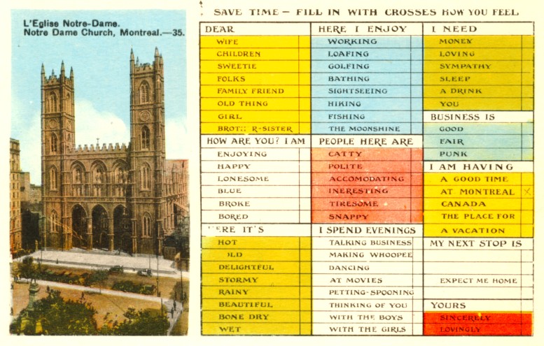 Montreal 'field service postcard' Notre Dame