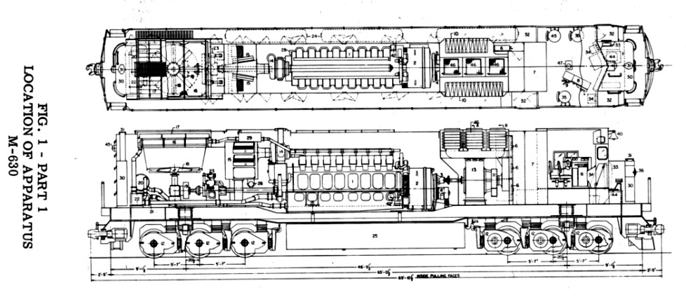 MLW century series locomotive line drawing