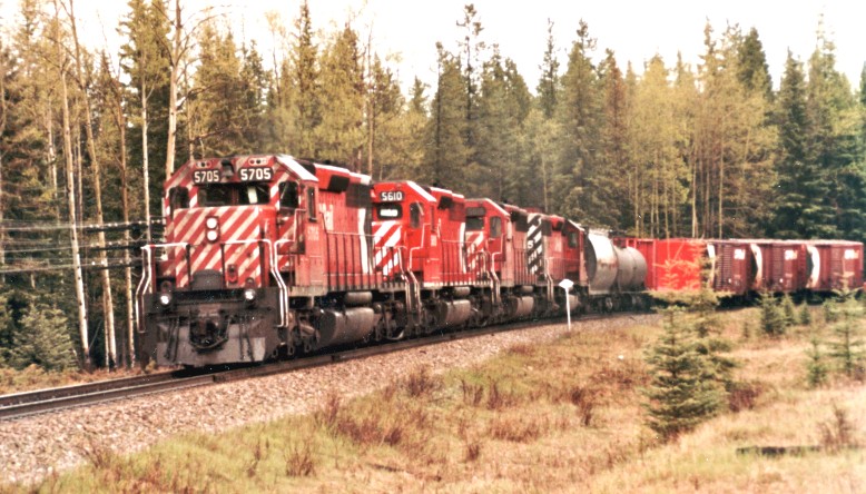 CP Rail SD40 locomotives near Stephen BC