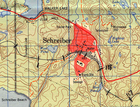 map: Schreiber Ontario