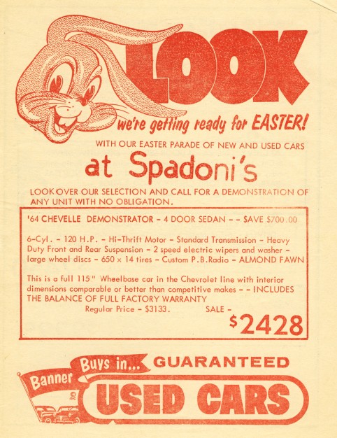 Spadoni Brothers advertisement circa 1965