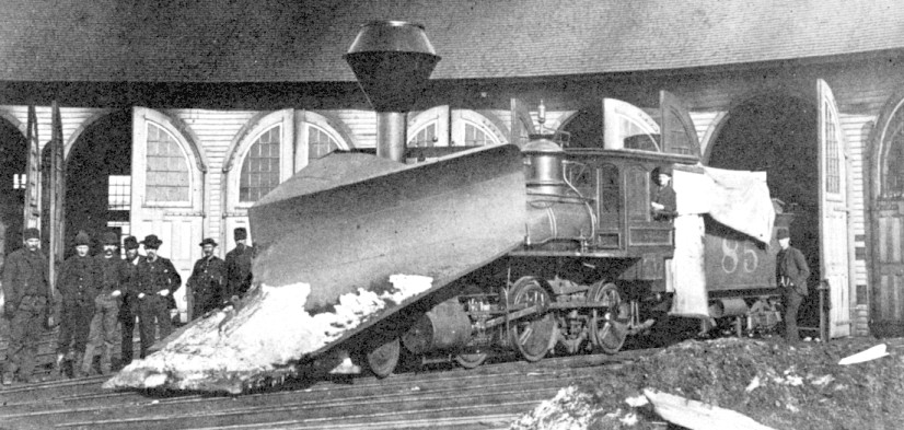 Early railway snowplow