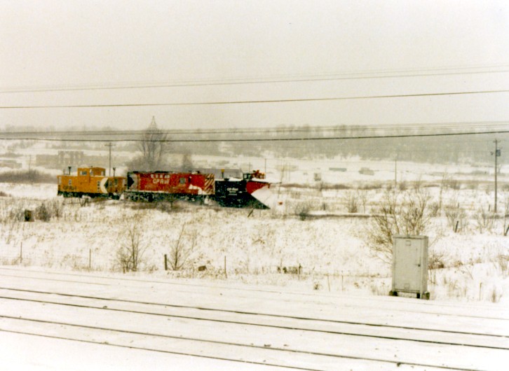 CPR 8737 railway snowplow extra