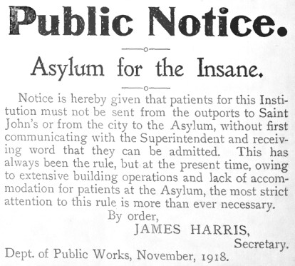 St. John's asylum notice
