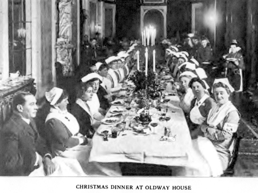 Christmas dinner 1914, Oldway House (hospital) Paignton, England