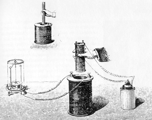 Joseph Henry's experiment with magnets and coils.