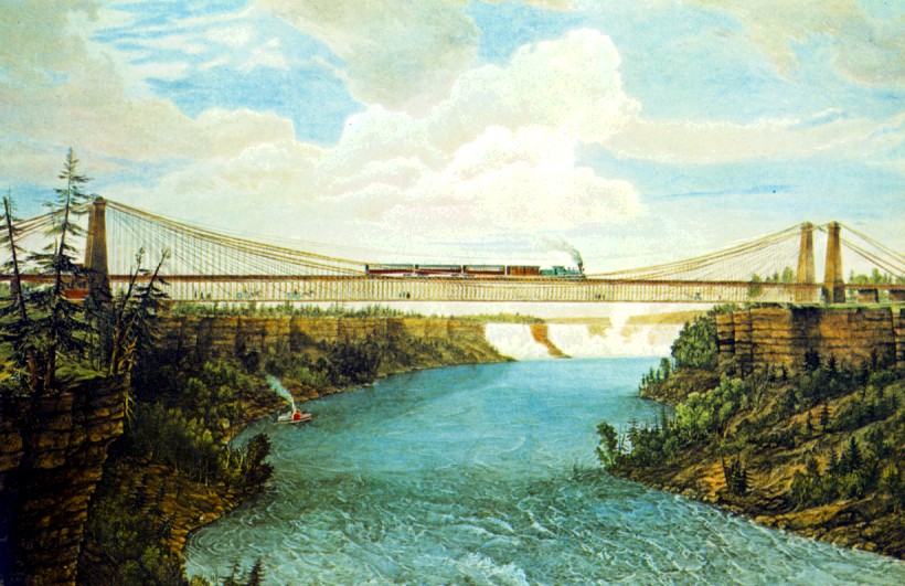 John Roebling's suspension bridge,
                  Niagara Falls